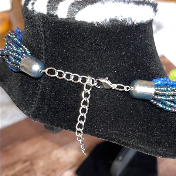 Chic Blue and Silver Multi-Strand Necklace - Picture 3 of 5
